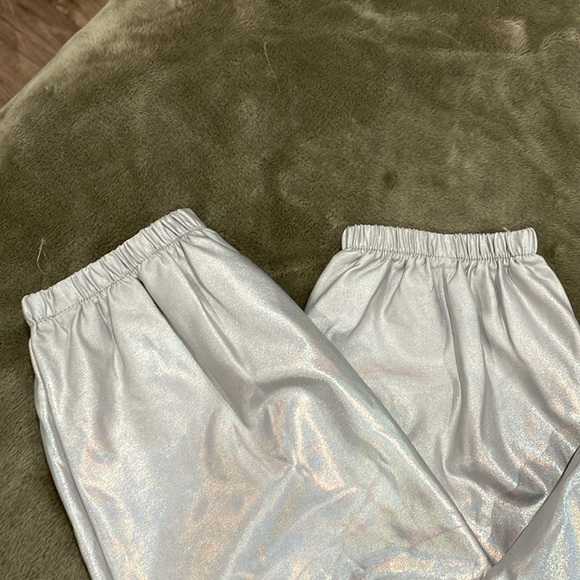 Shiny Metallic High Waist Stretchy Jogger Pants size S - Picture 4 of 4